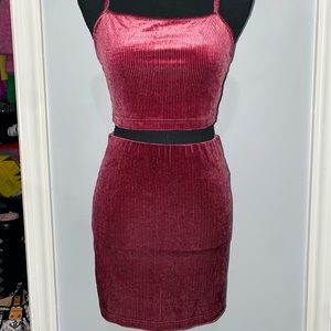 Velvet Ribbed Matching Set NWOT